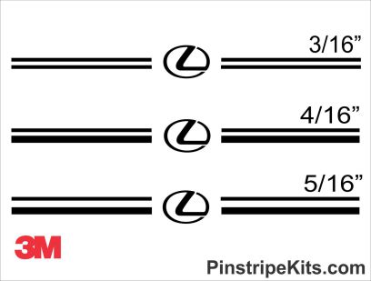 Lexus Vinyl Stripe - Pinstripe Kit with Logo Emblem Decals